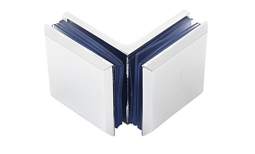 Коннектор для душевой кабины стекло-стекло 90° 45х45 мм цинк-хром полированный t735 PZn  купить в Москве