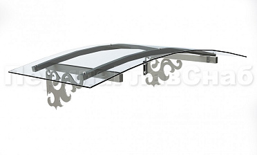 Навес из поликарбоната с узором из листа купить в Москве