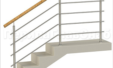 Четыре ригеля на сварке, круглый пластиковый поручень и круглые стойки купить в Москве