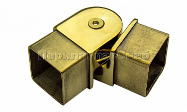Поворот поручня 40х40 мм, регулируемый, полированный, под золото (AISI 304) Фk366-88 купить в Москве