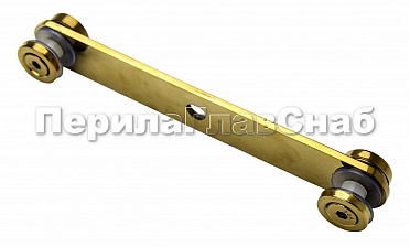 Стеклодержатель пластинчатый 3хМ8, по центрам 170х5 мм, полированный, шайбы 5 мм литые, под стекло 6-12 мм, (AISI 304), под золото Фk023-88 купить в Москве