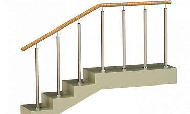 Ограждения со стойками в каждую ступень с пластиковым поручнем без ригелей купить в Москве
