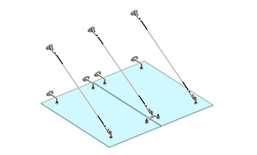 Комплект фурнитуры для козырька 1500х1800 (на вантах/тягах) k671-15-18 купить в Москве