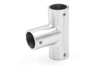 Соединитель-тройник для трубы 19 мм, нержавеющая сталь AISI 304, шлифованная t902 SSS купить в Москве