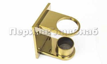 Боковой крепеж С-пластина стакан для Ø38.1 мм, под золото (AISI 304) Фk339-88 купить в Москве