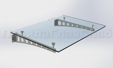 Стеклянный козырек на консоли из листа купить в Москве