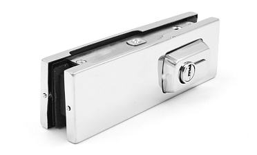 Замок для стеклянной двери угловой с круглым ригелем комплект, шлифованный t150 SSS купить в Москве