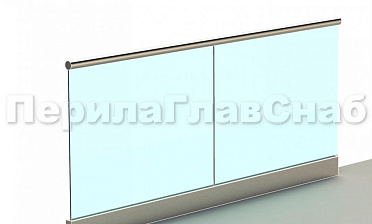 Ограждение с поручнем с пазом в зажимном профиле купить в Москве