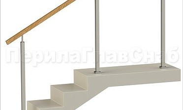 Нержавеющие ограждения без ригелей с квадратным деревянным поручнем и квадратными стойками купить в Москве