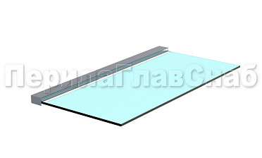 Козырек на алюминиевом профиле ,вынос до 950мм, k671-100 купить в Москве