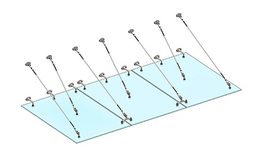 Комплект фурнитуры для козырька 1800х3700 (на вантах/тягах) k671-18-37 купить в Москве