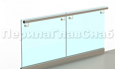 Ограждение с поручнем на выносе в зажимном профиле купить в Москве