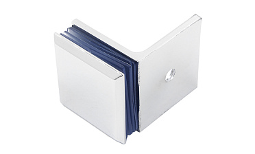 Коннектор для душевой кабины, стена-стекло 90°, 45х45 мм, цинк-хром полированный t732 PZn  купить в Москве