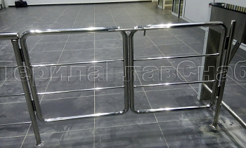 Нержавеющие двустворчатые калитки с горизонтальным заполнением в Москве. Готовые проекты ПерилаГлавСнаб