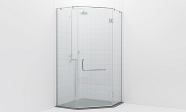 Комплект фурнитуры для трапециевидной душевой перегородки на профиле с угловой штангой t553-1 купить в Москве