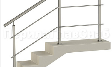 Два ригеля на сварке, круглый поручень и квадратные стойки купить в Москве