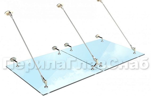 Комплект фурнитуры для козырька 1200х2400 (на вантах/тягах) k671-12-24