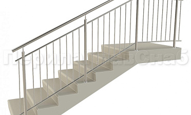 Нержавеющие ограждения с вертикальным заполнением 'частокол' - вариант №3 купить в Москве