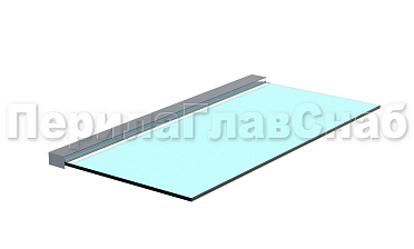 Козырек на алюминиевом профиле ,вынос до 950мм k671-100-1.2 купить в Москве