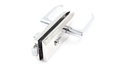 Замок для стеклянной двери с нажимной ручкой, евроцилиндр односторонний ключ/защелка, с ответной частью на стекло, полированный t155 PSS купить в Москве