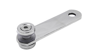 Стеклодержатель пластинчатый 2хМ8 (половинка), по центрам 85х5 мм, полированный, шайбы 5 мм штамп., под стекло 6-12 мм, (AISI 201) k047-1/2 купить в Москве