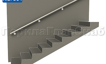 Готовый пристенный поручень с 4 держателями, длина 3300 мм (AISI 304) k730-33 купить в Москве