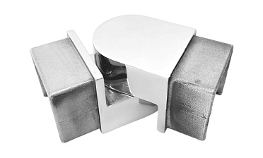 Отвод для поручня с пазом 40х40 мм, шарнирный, полир., (AISI 304) k546-2 купить в Москве