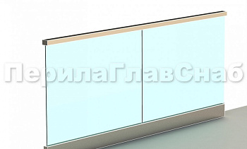 Ограждение с профильным поручнем с пазом в зажимном профиле в Москве. Готовые проекты ПерилаГлавСнаб