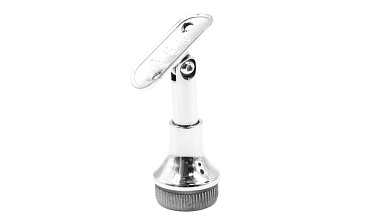 Наконечник регулируемый по высоте на стойку Ø38.1х1.5 мм, с регулируемым ложементом под поручень Ø50.8 мм, литой, полированный, нержавеющий (AISI 304) k317-3 купить в Москве