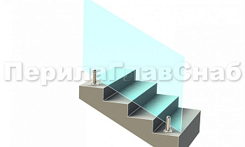 Ограждение без поручня на министойках на лестнице в Москве. Готовые проекты ПерилаГлавСнаб