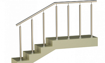 Ограждения со стойками в каждую ступень без ригелей в Москве. Готовые проекты ПерилаГлавСнаб