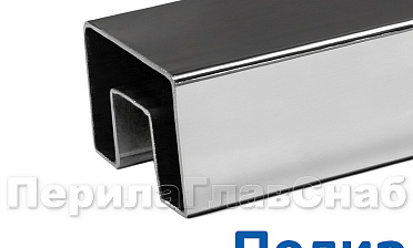 Труба 40х60, с пазом 24х24, полированная, AISI 304 k824-3 купить в Москве Труба 40х60, с пазом 24х24, полированная, AISI 304 k824-3 купить в Москве