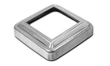 Низ стойки фигурный под трубу 40х40 мм, 64.5х64.5, высота 15 мм, полированный (AISI 304) k396 купить в Москве