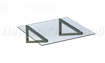 Консольный навес из поликарбоната выносной прямой треуголки в Москве. Готовые проекты ПерилаГлавСнаб