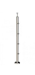 Стойка круглая Ø38.1: 4 ригеледержателя, полированная, высота 950 мм (AISI 304) k714 купить в Москве
