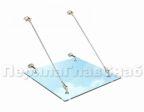 Готовые цельностеклянные козырьки купить в Москве