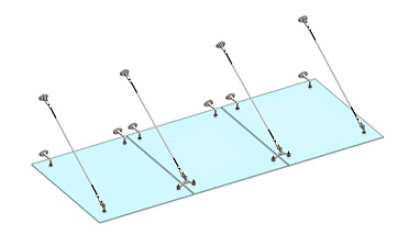 Комплект фурнитуры для козырька 1500х3700 (на вантах/тягах) k671-15-37 купить в Москве