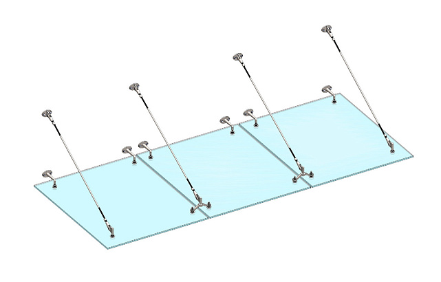 Комплект фурнитуры для козырька 1500х3700 (на вантах/тягах) k671-15-37