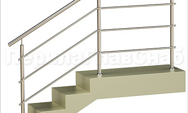 Три ригеля на держателях, круглый поручень и круглые стойки для крыльца купить в Москве