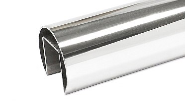 Труба Ø42.4 мм, с пазом 24х24, тройная полировка 800GRIT, (AISI 201) k820 купить в Москве Труба Ø42.4 мм, с пазом 24х24, тройная полировка 800GRIT, (AISI 201) k820 купить в Москве