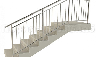 Нержавеющие ограждения для школ и детских садов с вертикальным заполнением “Частокол” - вариант №1 для крыльца купить в Москве