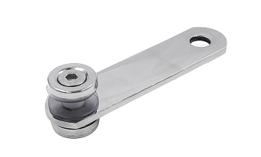 Стеклодержатель пластинчатый 2хМ8 (половинка), по центрам 85х5 мм, полированный, шайбы 5 мм штамп., под стекло 6-12 мм, (AISI 304) k023-1/2 купить в Москве