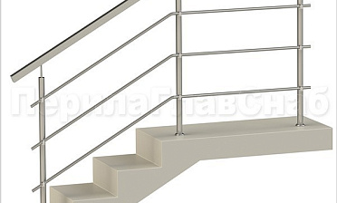 Три ригеля на держателях, квадратный поручень и круглые стойки купить в Москве