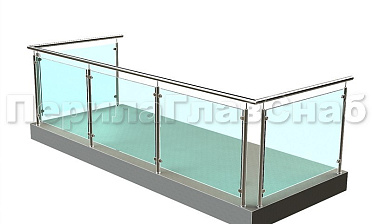 Ограждение из нержавеющей стали со стеклами для балкона купить в Москве