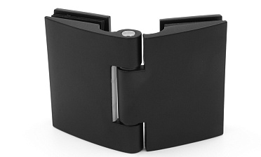 Петля для душевой кабины стекло-стекло 180°, без реза, нержавеющая сталь AISI 304, черная t313 BL купить в Москве