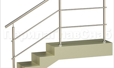 Два ригеля на держателях, круглый поручень и круглые стойки купить в Москве