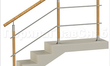 Два ригеля на держателях, пластиковый поручень и квадратные деревянные стойки купить в Москве