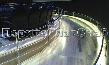 Ограждение со светильниками, встроенными в поручень купить в Москве