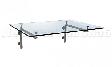 Стеклянный консольный навес на Г-образном каркасе - вариант 2 купить в Москве