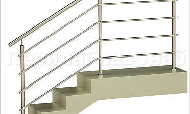 Четыре ригеля на держателях, круглый поручень и круглые стойки купить в Москве